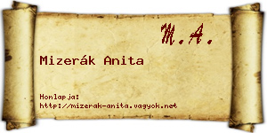 Mizerák Anita névjegykártya