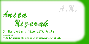 anita mizerak business card